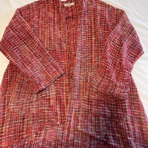 Yasuko Kurisaka 100%cotton woven long jacket